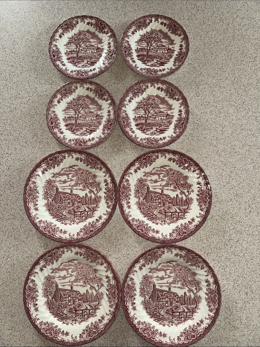 Churchill The Brook Red Dinner and Salad Plates, 8 Piece Set